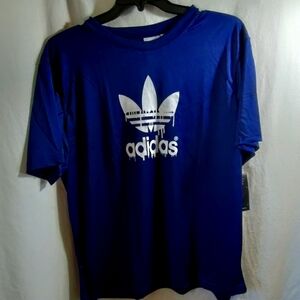 Adidas Blue Short Sleeve Tee with Trefoil Logo Men XL NWTags